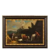 Domenico Brandi, Coppia di paesaggi pastorali, oil on canvas