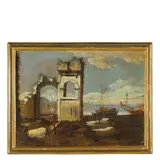 Coppia di vedute Veneziane by Maestro Dei Paesaggi Correr, oil on canvas, offered Nov 2017