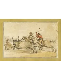 Buccari by Bartolomeo Pinelli, pencil and acquerello on paper, offered Nov 2017