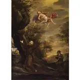 Bartolomeo Guidobono, San Francesco in estasi confortato dall'angelo musicante, oil on canvas