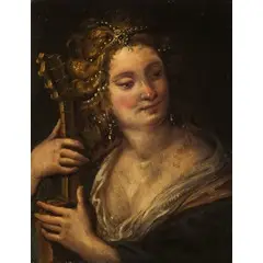 Figura femminile con strumento musicale by Giuseppe Nuvolone, oil on panel, offered Nov 2017