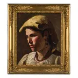 Michele Cammarano, Testa di donna, oil on canvas