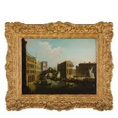Marco Grubacs, Vedute di Piazza San Marco / Veduta del Canal Grande e di Rialto, oil on panel
