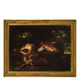 Felice Boselli, Pesci, conchiglie e crostaceo in riva al mare, oil on canvas