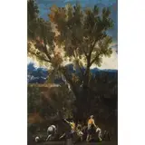 Antonio Francesco Peruzzini, Paesaggio con figure, oil on canvas
