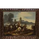 Battaglia by Marzio Masturzio, oil on canvas, offered Nov 2017