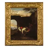 Scena di esterno con figure e cavalli by Pieter van Bloemen, oil on canvas, offered Nov 2017