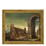 Gaetano Ottani, Paesaggio con rovine classiche, oil on canvas
