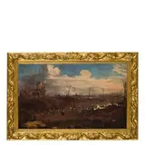 Johann Anton Eismann, Paesaggio costiero, oil on canvas applicata on panel