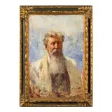 Leonardo Bazzaro, Milano 1853 - Miazzina (VB) 1937 / Autoritratto