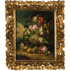Francesco Bosso, Vercelli 1864 - Torino 1933 / Vasi fioriti / Firmati 'F Bosso' in basso a destra, oil on panel