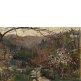 Eso Peluzzi, Cairo Montenotte (Sv) 1894 - Monchiero (Cn) 1985 / Paesaggio, oil on panel