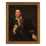 Salomon Adler, Ritratto d'uomo con tazzina in mano, oil on canvas