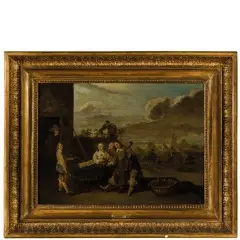 Dirck van Delen, Musici, oil on panel