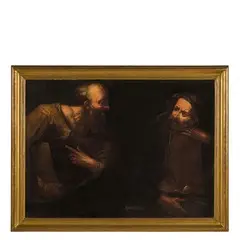 Pietro Bellotti, Due filosofi, oil on canvas