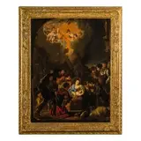 Abraham Hondius, Adorazione dei pastori, oil on panel