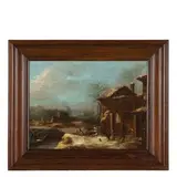 Bartolomeo Pedon, Paesaggio invernale, oil on canvas