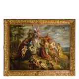 Willem van Herp, Salita al Calvario, oil on copper
