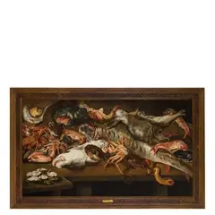 Natura morta di pesci by Alexander Adriaenssen, oil on canvas 106X185, offered Mar 2018