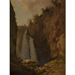 Abraham Teerlink, Le cascate di Tivoli, oil on canvas