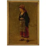 Abraham Teerlink, Studio di popolana, oil on cartoncino