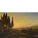 Abraham Teerlink, Firenze, veduta da San Miniato / Firmato 'A Terlink Fecit' in basso a sinistra, oil on canvas