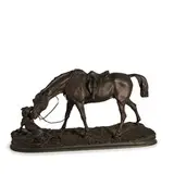 Cavallo con cane / Firmato 'PJ Mene' sulla base by Pierre-Jules Mêne, bronze, offered Mar 2018