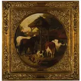 Giuseppe Palizzi, Paesaggio con animali / Firmato 'G Palizzi' in basso a destra, oil on canvas