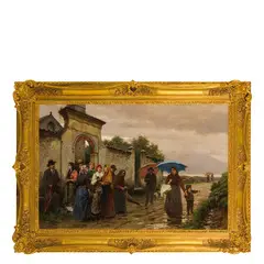 Dopo la messa / Firmato 'L Bianchi' in basso a sinistra by Luigi Bianchi, oil on canvas, offered Mar 2018