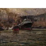 Alessandro Lupo, Torino 1876 ; 1953 / Nel porto di Genova