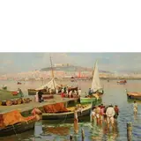 Lugo (Ra) 1856 - Napoli 1949 / Marina a Mergellina / Firmato'A Pratella' in basso a destra by Attilio Pratella, oil on panel, offered Mar 2018