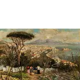 Lugo (Ra) 1856 - Napoli 1949 / Panni stesi sul golfo / Firmato 'A. Pratella' in basso al centro by Attilio Pratella, oil on panel cm. 22, offered Mar 2018