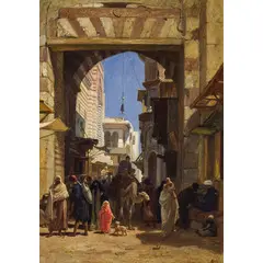Frederick Goodall, Cammello in una strada affollata del Cairo / Firmato 'F Goodall 1876' in basso a destra, oil on canvas