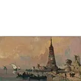 Giovanni Migliara, Veduta costiera con architetture sullo sfondo / Veduta costiera con velieri