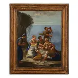 Pietro Fabris, Pescatori che mangiano, oil on canvas