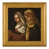 Marco Bello, Madonna e pia donna, oil on canvas