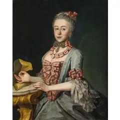 Laurent Pêcheux, Ritratto di dama che ricama, oil on canvas