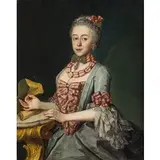 Laurent Pêcheux, Ritratto di dama che ricama, oil on canvas