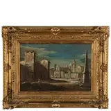Pietro Paltronieri, Veduta di città, oil on canvas