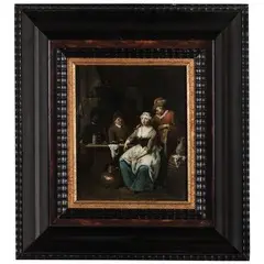 Jan Baptist Lambrechts, Scena di interno in una cucina, oil on panel