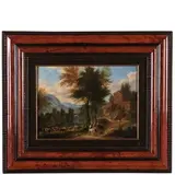 Isaac de Moucheron, Coppia di paesaggi, oil on panel