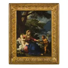 Ciro Ferri, Riposo durante la fuga in Egitto, oil on canvas