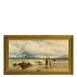 Thomas Rose Miles, Gran Bretagna, 1868 ; 1906 / Figure sulla spiaggia / Firmato 'Thomas Rose' in basso a sinistra