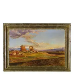 Arthur John Strutt, Chelmsford, 1818 ; Roma, 1888 / Campagna romana con ruderi / Firmato 'J Strutt' e datato 1861 in basso a destra