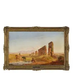 Arthur John Strutt, Chelmsford, 1818 ; Roma, 1888 / Campagna romana con acquedotto, oil on canvas