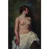 Cesare Tallone, Savona, 1853 ; Milano, 1919 / Nudo / Firmato 'C Tallone' e datato in basso a destra