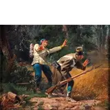 Sebastiano De Albertis, Milano, 1828 ; 1897 / Conflitto a fuoco / Firmato 'De Albertis' e datato '60 in basso a destra