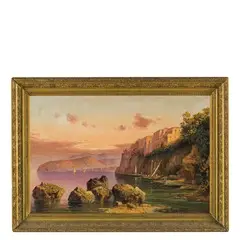 attivo nel XIX secolo / Veduta della casa di Torquato Tasso al tramonto / Firmato 'M Capuano' in basso a destra by Michele Capuano, offered May 2018