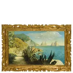 Eugène d'Argence, Saint-Germain-Villeneuve 1853 ; 1920 / Veduta costiera in Provenza / Firmato 'D'Argence' in basso a sinistra