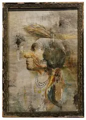 Fred Harman, Untitled, Gouache on Birch Bark